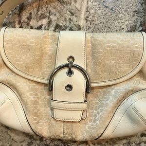 Coach Purse Ivory Small Signature C Print
